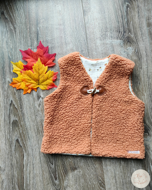 Gilet de Berger Enfant - Sherpa Cassonade - Fait Main en Moselle