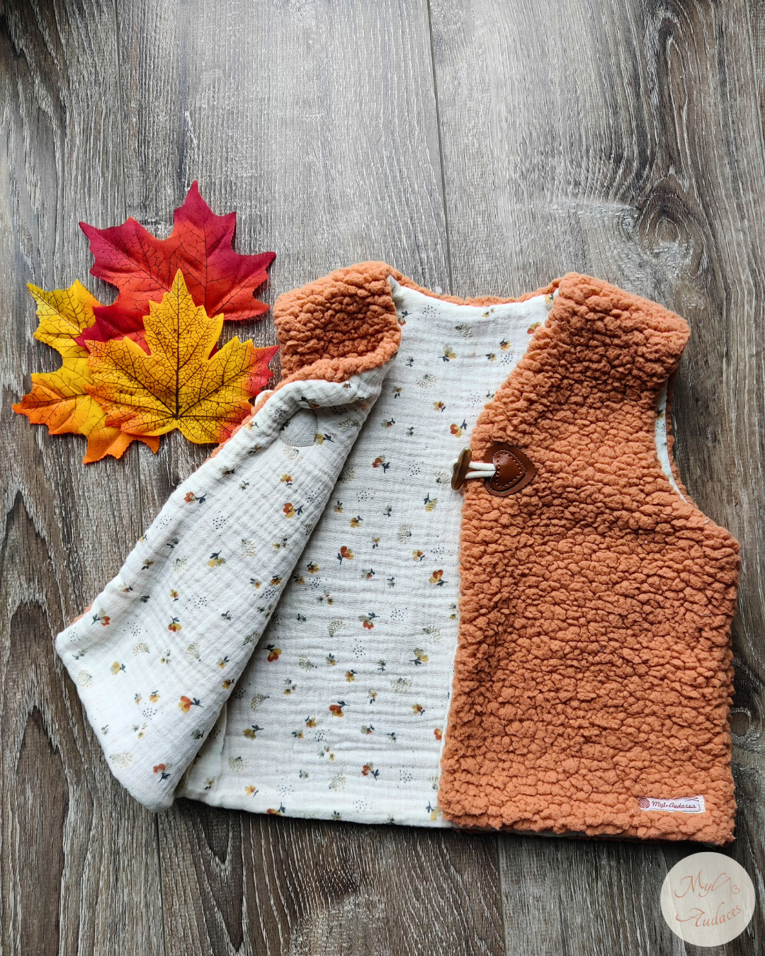 Gilet de Berger Enfant - Sherpa Cassonade - Fait Main en Moselle