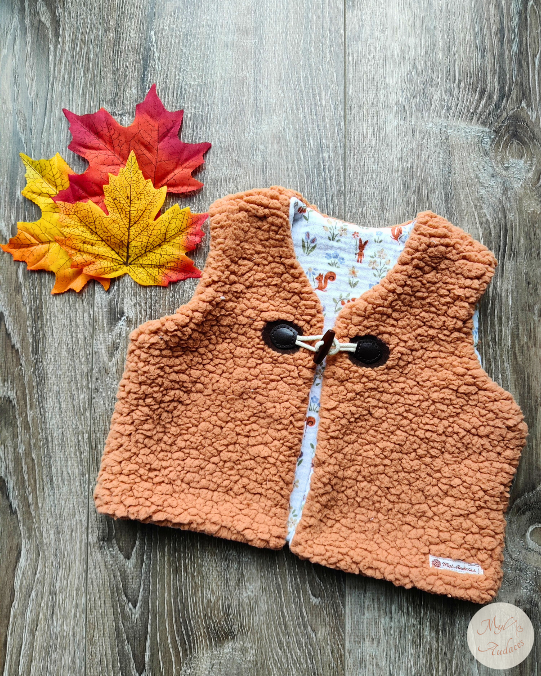 Gilet de Berger Enfant - Sherpa Cassonade - Fait Main en Moselle