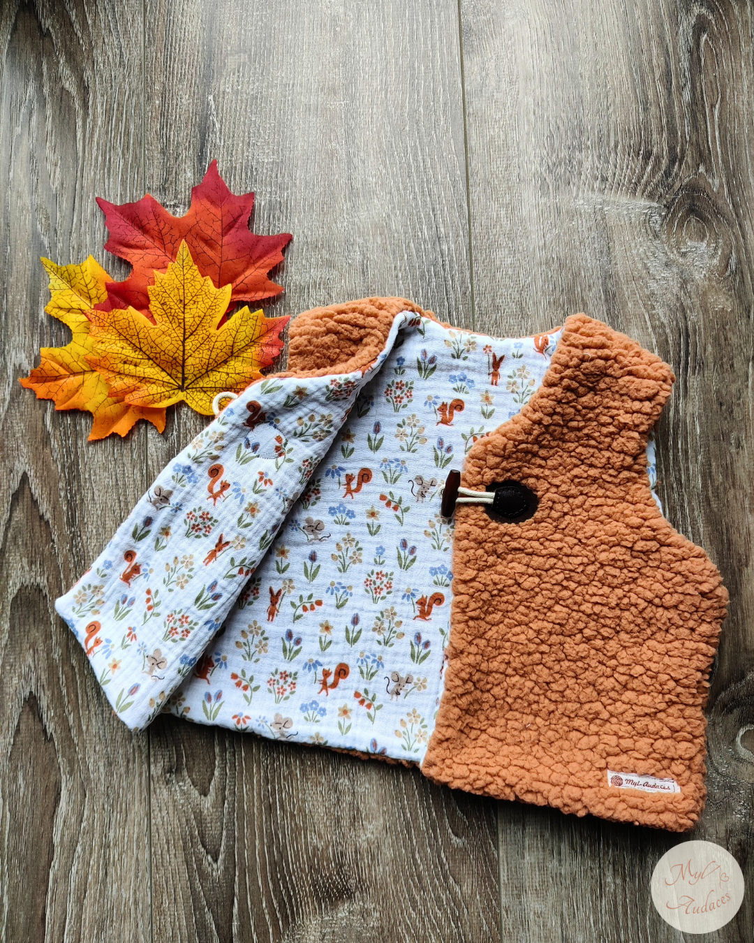 Gilet de Berger Enfant - Sherpa Cassonade - Fait Main en Moselle