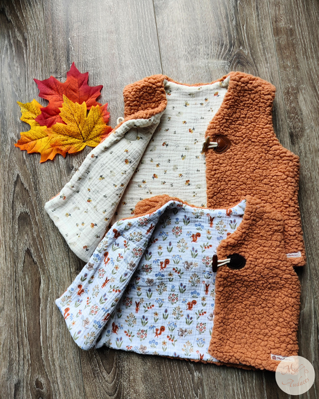 Gilet de Berger Enfant - Sherpa Cassonade - Fait Main en Moselle