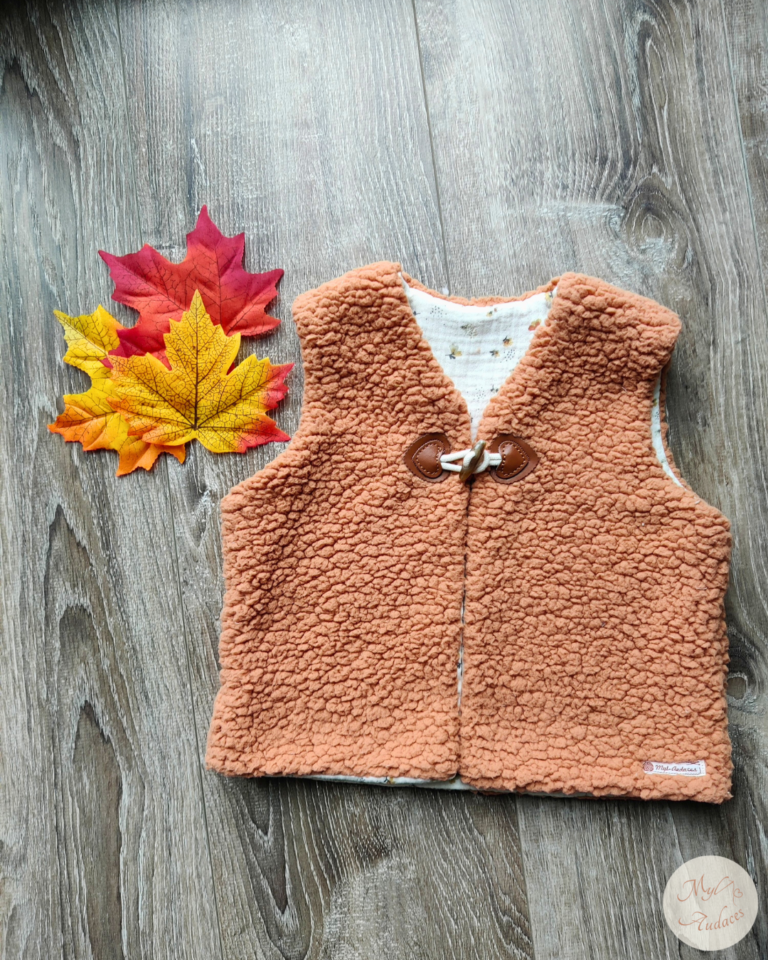 Gilet de Berger Enfant - Sherpa Cassonade - Fait Main en Moselle