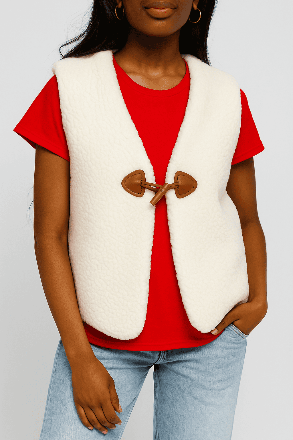 Gilet de Berger Femme - Sherpa Blanc