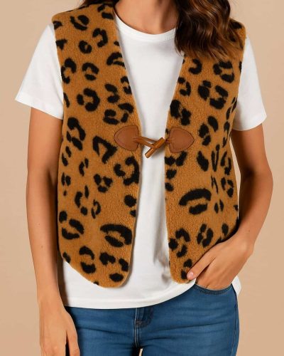 Gilet de berger femme leopard 1